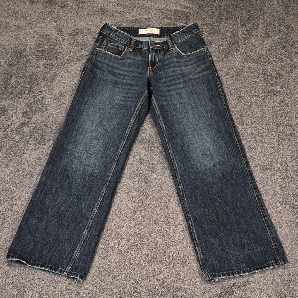 Hollister Women's Low-Rise Dark Wash Baggy Jeans - Worn Once